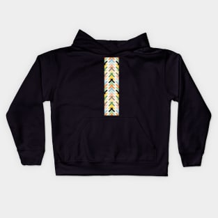 Stylized geo shapes in warm yellows, greens and blues Kids Hoodie